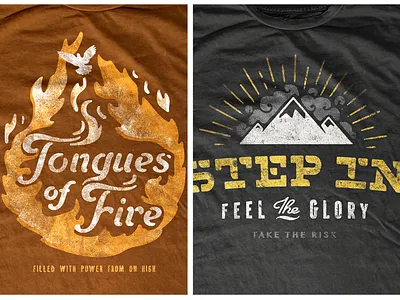 Shirt Illies :) bird clounds fire mountain rays script shirts texture type vintage