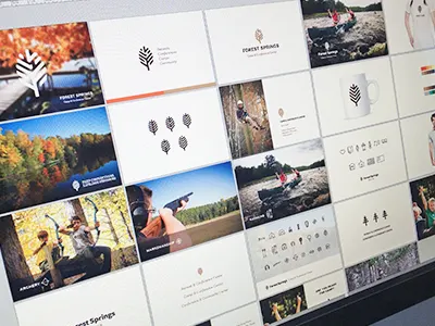 Branding Spread branding camp forest design focus lab identity logo logo design mark print