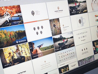 Branding Spread branding camp forest design focus lab identity logo logo design mark print