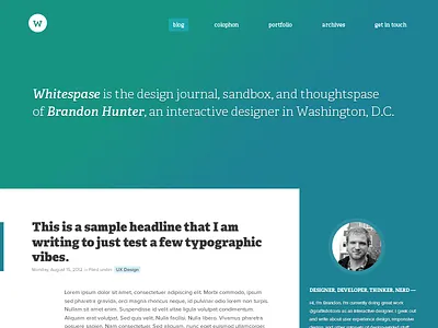 Personal Site Facelift crisp dark deep fresh minimal whitespace