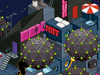 HInVasion hiv night people pixel pixelart sex virus
