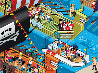 Viking Piracy boats people piracy pirate pixel pixelart sea vehicle viking