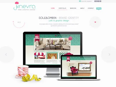 Project Internal page arrows back button button imac label like button logo restyling macbook menu mockup page portfolio services icon skills slider