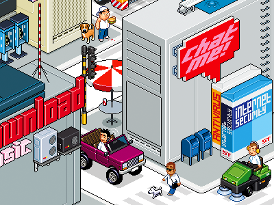Netcity chat download email internet people pixel pixelart vehicle