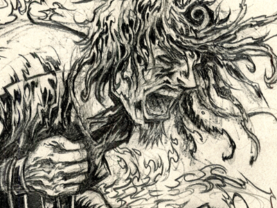 Randy Blythe columbus drawing illustration lamb of god pencil process