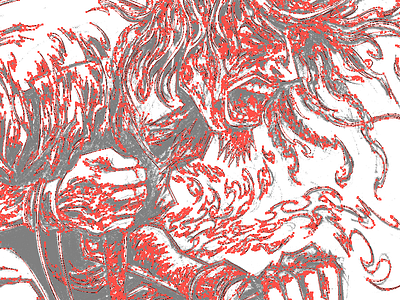 Randy Blythe Linework Outline drawing graphite illustration ilustrator lamb of god outline