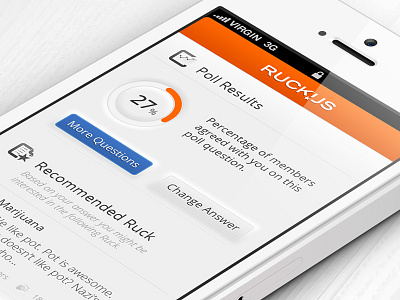 Ruckus Poll Results app application chart ios iphone percent photoshop pie poll ruckus