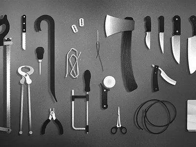 a Killers Kit (free wallpaper) desktop drawing free desktop free wallpaper guns illustration killer kit knife knives noir sketch storyboard styleframe texture thriller wallpaper