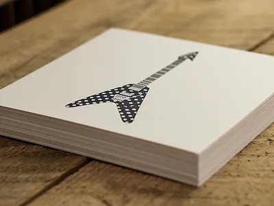 Randy Rhoads Letterpress black guitar home letterpress ozzy paper print randy rhoads sabbath