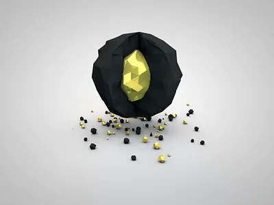 Gold Nugget Ball 3d bling c4d gold low poly nugget