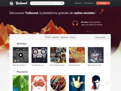 Homepage Yasound album button cover homepage illustration pause play