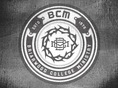 BCM Badge badge briarwood circles college crown lhf logo ministry monogram plates seal thorns