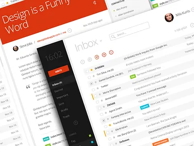 Slate app batch chalk clean design email flat mac mail metro minimal open sans red typography ui user experience user interface ux web windows