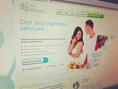 Landing Page blue butrition button diet exercise green grey gym health home landing slider ui ux webdesign weight loss