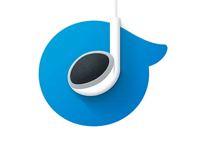 Rdio teaser earbud headphone illustration logo negative space rdio