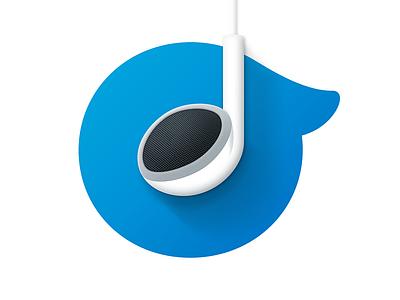 Rdio teaser earbud headphone illustration logo negative space rdio