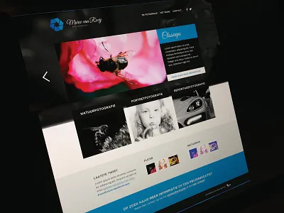 Marco van Rooij Photography Website blue clean dark grey design grey photography portfolio slider ui web web design white