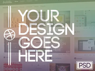 Dribbble shot template PSD dribbble psd template