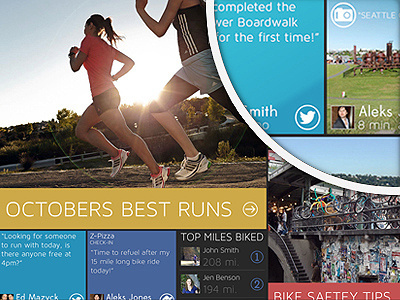Seattle Urban Explorers iPad App app biking design explorers grid ipad metro running seattle tiles ui urban