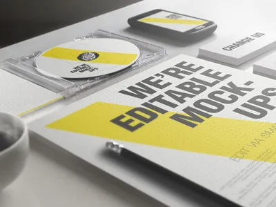 Realistic Stationery Mockups Set 2- Corporate ID business card corporate depth of field design elegant fashion folder identity letter head minimal mockups modern pack presentation professional realism realistic set showcase template mockup