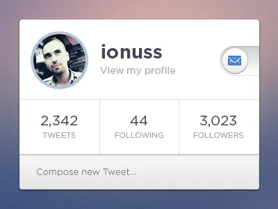 Twitter Widget clean light psd tweet twitter ui user interface widget