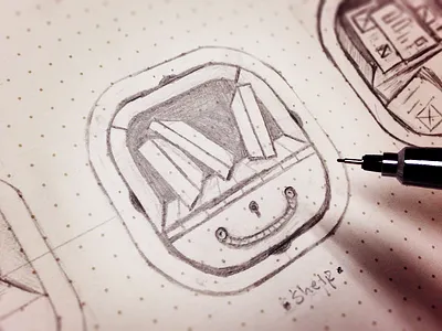 Icon Sketches books bookshelf graphic design graphics icon icon design icons illustration sketches