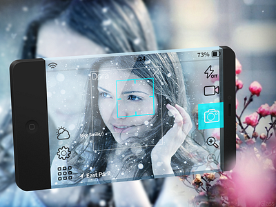 Future Camera app UI (PSD) app camera freebie future glass iglass iphone minimal psd ui