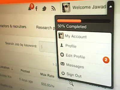 Dropdown account app dropdown dropdown menu menu minimal profile settings signout toggle ui user ux