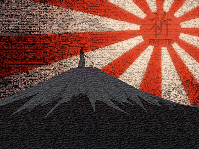 Prayer for Japan japan print samurai tribute