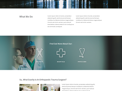 TTC interior care doctor hospital icons medical photography physician source sans pro trauma website