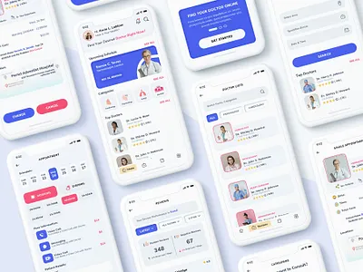 Doctor Appointment Mobile App UI animation appointment mobile app booking mobile app branding creative dashboard design doctor mobile app graphic design healthcare mobile app illustration landing page logo medical mobile app minimal motion graphics ui ui design uidesign uikit