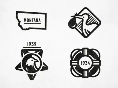 Badges badge eagle icon illustration life preserver montana stork