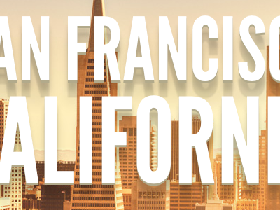 San Francisco, California css3 league gothic skyscraper stock photo