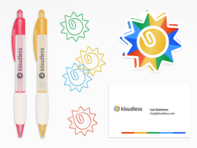Branding brand guide brand manual business cards collateral paperclips pens stickers swag