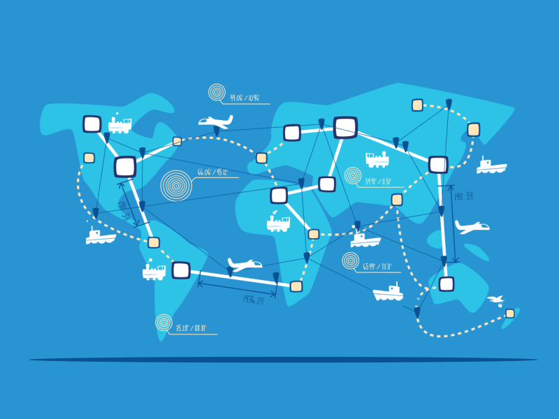 Delivery animation delivery map motion graphics scheme