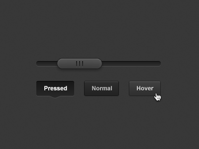 Little dark ui set bottons dark free psd scroll ui
