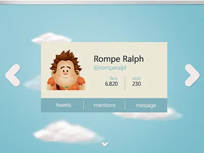 Kids user profile clean interface kids profile social ui user