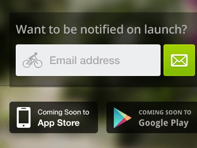 Subscription form improved [Animated] android animation blur box button coming soon cycling email form gif green input ios product running sports subscribe ui ux web