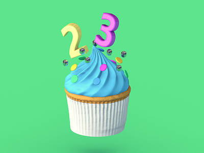 Dribbble 2 3 3d 4d c4d cinema cupcake gif
