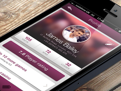 App Profile app application iphone photoshop simple ui