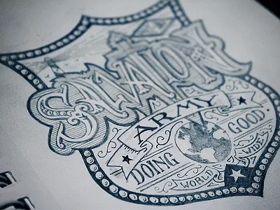 Salvation Army apparel army banner custom do good flourish handmade label lettering ornamentation salvation type typography victorian vintage