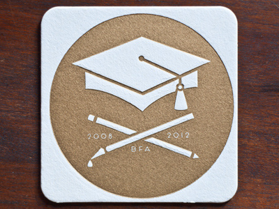 Graduation announcement Coasters announcement coaster graduation hat letterpress