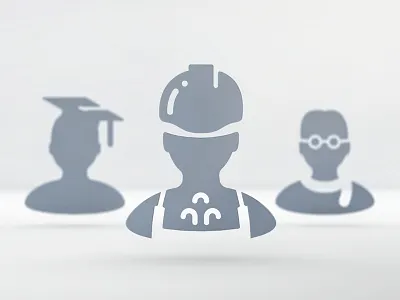 Pictograms alumnus art machine blue branding builder ci construction german germany glasses hat helmet icon icons intellectual julian hrankov pictogram pictograms scarf symbol teacher university worker