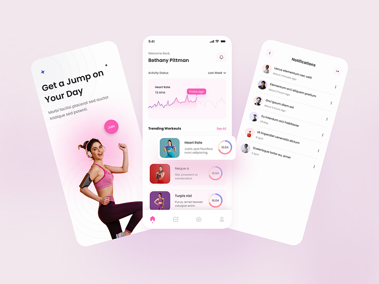 Fitness Track Mobile App Concept by Reasonex on Dribbble