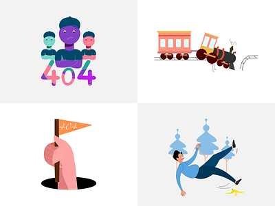 404 2d 3d 404 branding characterdesign design digital art dorik flat vactor graphic design illustration logo pagenot found train vector web