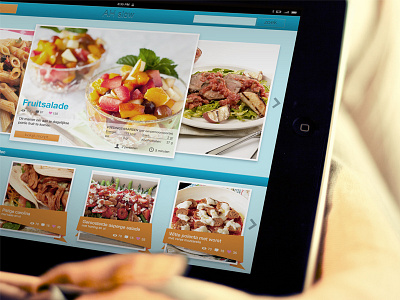 AHslow app application blue college food interface ipad orange recipe recipes ui user interface