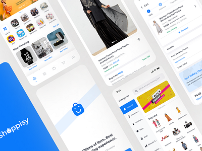 Shoppisy - E-Commerce & Online Shopping App app appdesign e commerce app e commerce design fashion app fashion ecommerce app mobile app design online retail app online shop online shopping online store app shop shopify ui uiux ux web design