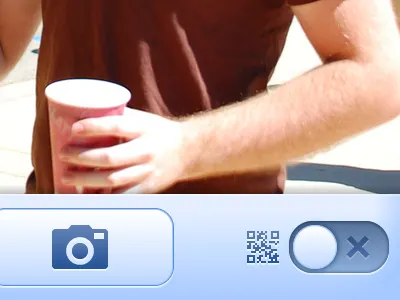 QR code switcher app blue button camera icon interface iphone meebo mobile qr switch ui visual