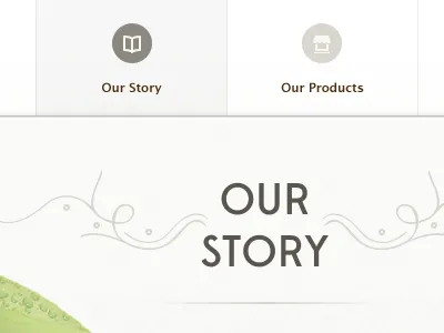 Our Story batch colour design faded icons muted colours nav pen ui user interface ux