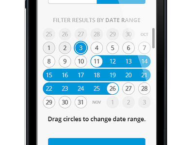 Date Filter date date range filter iphone ui